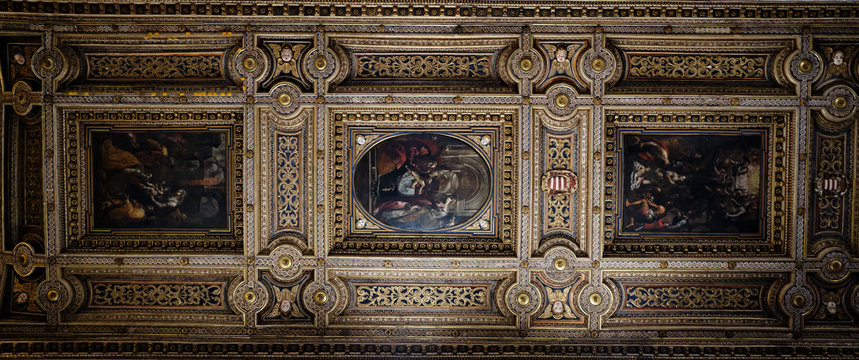 Foto scattata all'affresco presente sul soffitto della Cattedrale di San Gennaro (NA).