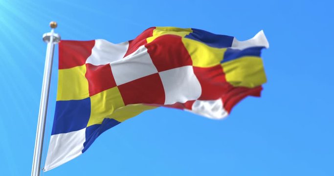 Flag of the belgian province of Antwerp, in the Flanders province. Belgium. Loop