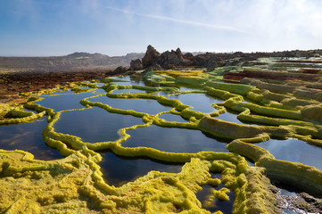 Dallol Volcano. Beautiful color landscape. Ethiopia. Africa