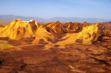 Fototapeta na wymiar Dallol Volcano. Beautiful color landscape. Ethiopia. Africa