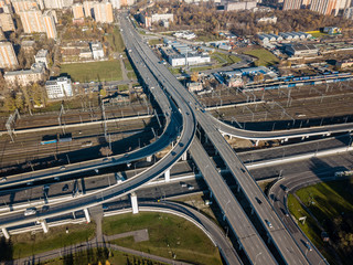 Москва, транспортная развязка. Северо-Восточной хорды и Ховринского путепровода, вид сверху