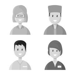 Vector design of medical and clinic symbol. Collection of medical and people stock symbol for web.