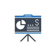 Financial Report related vector glyph icon.