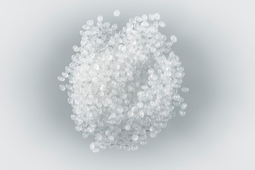 Close-up of plastic polymer granules