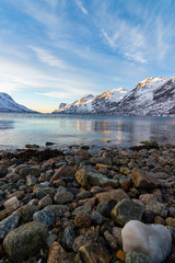 rocky bay at norwegian fjord
