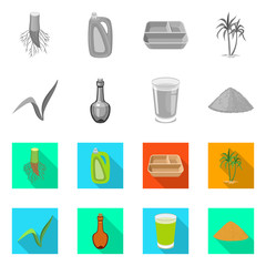 Isolated object of natural and production symbol. Set of natural and agricultural stock symbol for web.