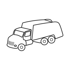 Isolated object of truck and trash sign. Web element of truck and clean vector icon for stock.