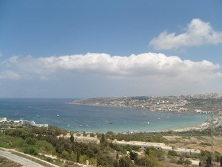 Fototapeta premium Malta Mellieha beach landscape in summer