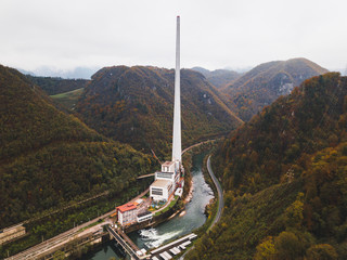 Power plant of Trbovlje. The tallest chimney in Europe, with a height of 360 m