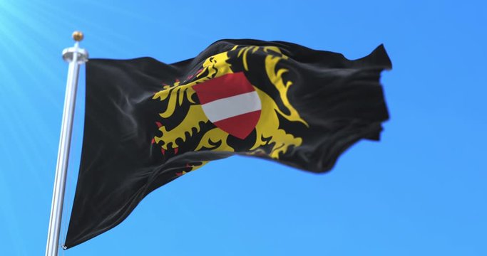 Flag of the province of Flemish Brabant, in Flemish Region, Belgium. Loop