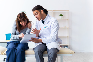 Mentally ill woman patient during doctor visit