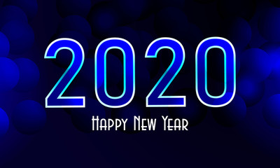 2020 Happy New Year Greeting Card Design