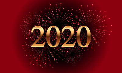 2020 Happy New Year Greeting Card Design