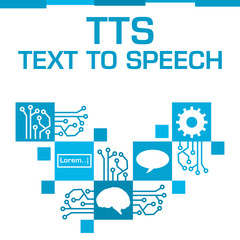 TTS - Text To Speech Blue Squares Symbols Circuit Elements 