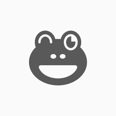 frog icon, animal vector
