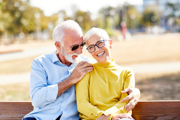 senior couple happy elderly love together