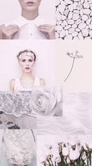 Fashion aesthetic moodboard. White .tenderness purity mood