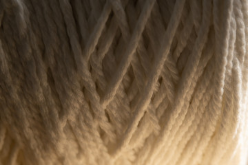 closeup of cotton white rope fiber background texture with abstract beautiful twist line pattern