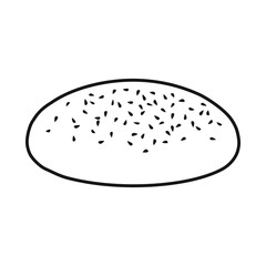 Isolated object of bun and sesame symbol. Graphic of bun and bread vector icon for Stock.