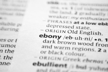 Word or phrase Ebony in a dictionary.