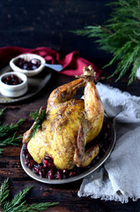 Traditional Christmas Chicken with Cranberry Sauce