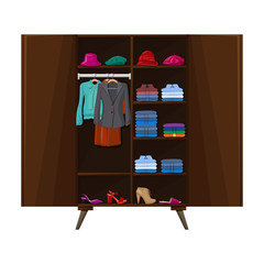 Wardrobe for clothes vector icon.Cartoon vector icon isolated on white background wardrobe for clothes .