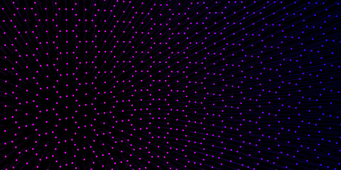  Abstract  background with color dots and lines on black. Vector illustration.