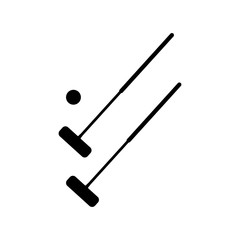 croquet game symbol. vector icon in white