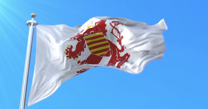 Flag of the belgian province of Limburg, in the Flemish Region, Belgium. Loop