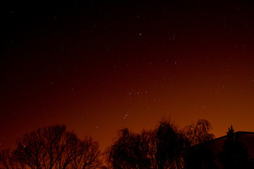Fototapeta na wymiar Sternenhimmel bei Sonnenuntergang