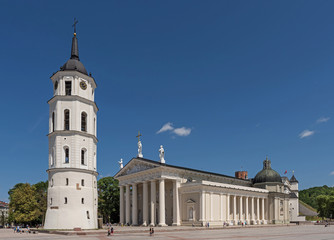 Fototapeta na wymiar The Cathedral Square in Vilnius; Lithuania
