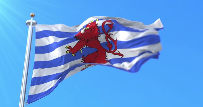 Flag of belgian province of Luxembourg, in the region of Wallonia, Belgium. Loop