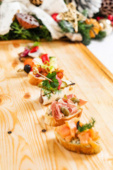 Christmas appetizers on the table