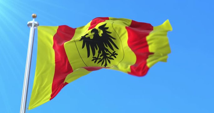 Flag of the city in Belgium of Mechelen, in the Antwerp province. Belgium. Loop