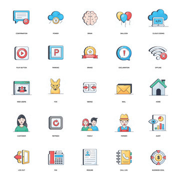 Pack Of Conceptualizing Flat Icons 