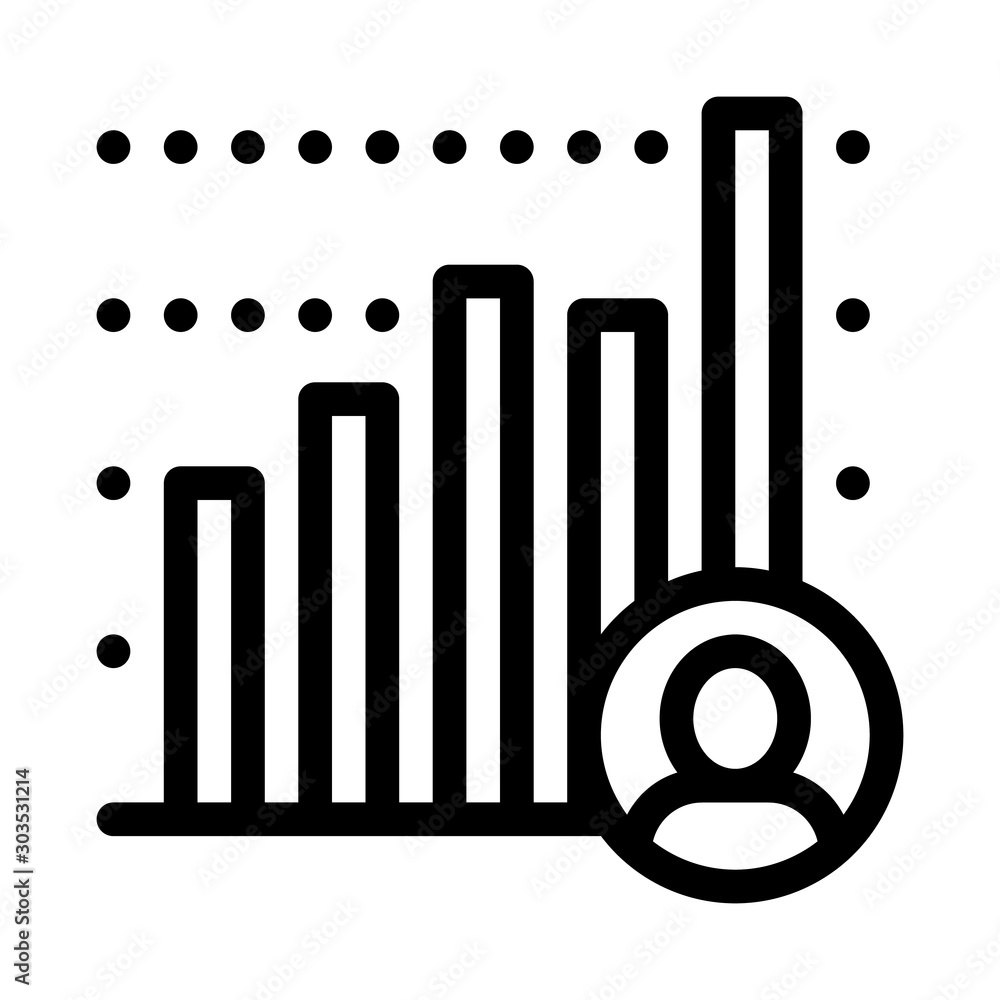 Poster candidate statistics icon vector. outline candidate statistics sign. isolated contour symbol illustr