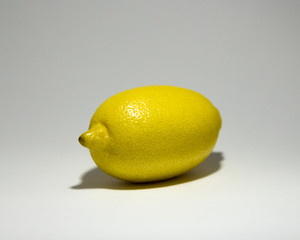 Fresh lemon on white background, fresh fruit