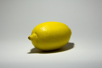 Fresh lemon on white background, fresh fruit