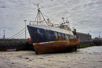 old ship in port