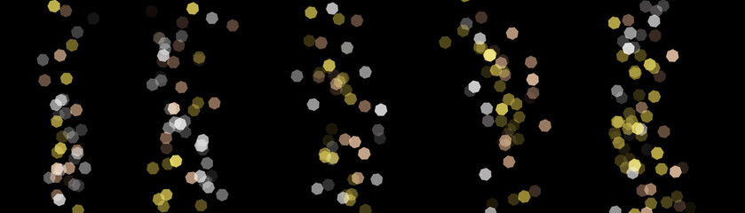 Bokeh on black background. Merry Christmas and happy New year. Background for a Christmas card. Winter holiday. Happy holiday. Decor for the New year.  Elements of the winter holiday.