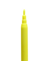 Yellow felt pen marker isolated on white background, macro with clipping path