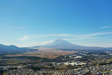 裾野市上空から撮影した富士山