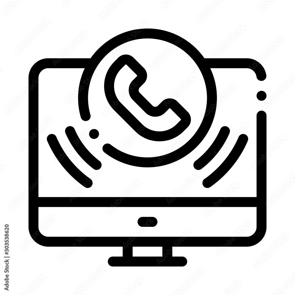 Poster computer icon vector. outline computer sign. isolated contour symbol illustration