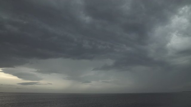 Dark rain clouds over atlantic ocean Iceland.mov