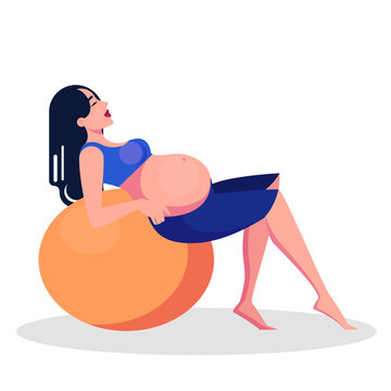 Yoga for pregnant woman concept. Fitness and sport