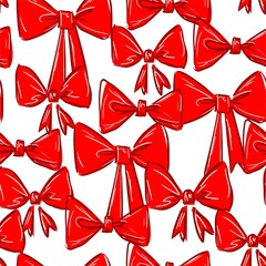 Background pattern of many bows. Seamless vector. Print for textiles.