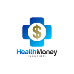 Health Money Logo Design Concept Vector. Money Health Logo Template. Icon Symbol. Illustration