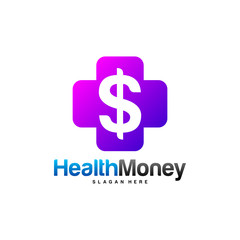 Health Money Logo Design Concept Vector. Money Health Logo Template. Icon Symbol. Illustration
