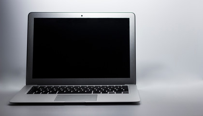 Laptop on a white background.