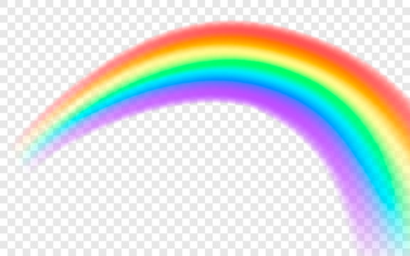 Rainbow icon. Realistic arch shape isolated on transparent background. Graphic object. Vector illustration, EPS 10